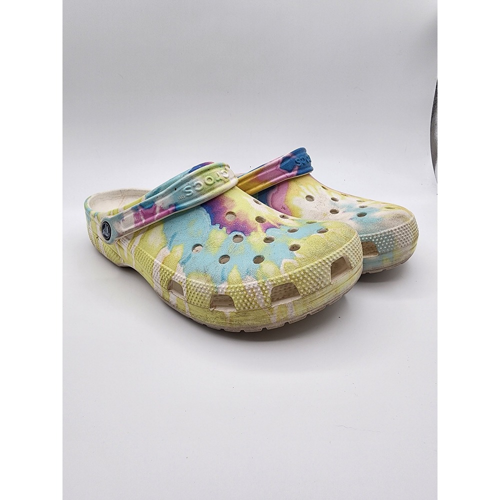 Crocs Classic Clog Tie Dye Multi Color Slip On Shoes Size M8 W10